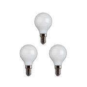 e3light - 3-pack Gloeilamp LED 4W (470lm) Opaal CRI95 Dimbaar E14