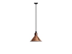 Lampe Gras - 322 L Hanglamp Conical Raw Copper/White