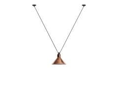Lampe Gras - 323 L Hanglamp Conical Raw Copper/White