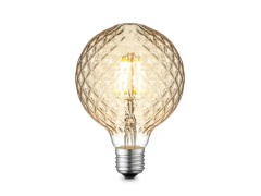 Lucande - Lichtbron LED 4W Amber Facet G95 Dimbaar E27