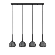 Lucande - Tetira 4 Long Hanglamp Black