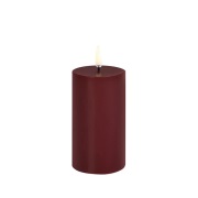 Uyuni - Pilaar Kaars LED 5,8x10,1 cm Wine Rood/Smooth  Lighting