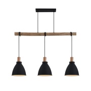 Lindby - Trebale 3 Hanglamp Black/Wood
