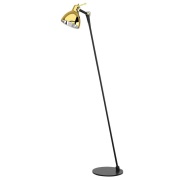Rotaliana - Vloerlamp Luxy F0 Glam, zwart/goud, glazen kap