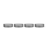 ferm LIVING - Ripple Kom Set of 4 Smoked Grey