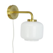 Dyberg Larsen - Arp Wandlamp Ø15 Opal/Brass