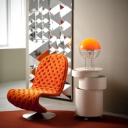 Verpan - Wire Tafellamp Ø30 Chrome/Orange