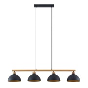 Lindby - Tirzana 4 Hanglamp Black/Light Wood