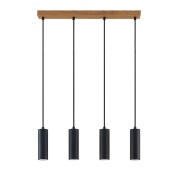 Lindby - Maniva 4 Hanglamp Black/Wood