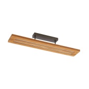 Lindby - Nesaja LED Plafondlamp Dim. Hout/Zwart