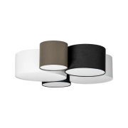 Lindby - Lettie 5 Plafondlamp Grey/Black/White