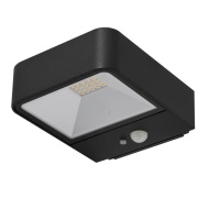 Lucande - Dava Zonnecel Wandlamp W/Sensor H5 Zwart