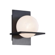 Lucande - Kulka 1 Wandlamp Opaal/Zwart