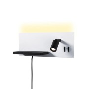 Paulmann - LED wandlamp Serra, links, USB-C, wit/zwart
