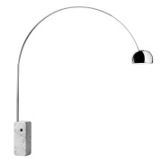 FLOS - Boogstaande vloerlamp Arco, chroom, hoogte 240 cm, E27