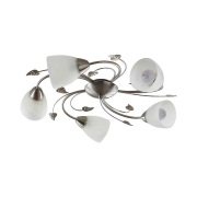 Lindby - Yannie 5 Plafondlamp Nickel/Opal