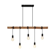 Lindby - Rom Hanglamp Black/Wood