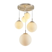 Lindby - Heleska 5 Round Hanglamp Opal/Nickel