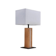 Lindby - Garry Square Tafellamp White/Wood