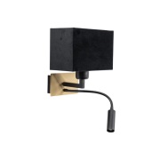 Euluna - Harry Square Wandlamp Messing /Zwart/Zwart