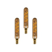 e3light - 3-pack LED lamp 2W (80lm) dimbaar T19 goud E14