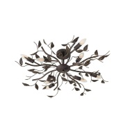 Lindby - Yos plafondlamp, 85 cm, 8-lamps, zwart-goud