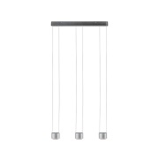 Paulmann - Aldan 3 hanglamp dimbaar. Zwart/geborsteld aluminium