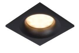 Lucide Ziva - inbouwspot - 85 x 85 mm, Ø 75 mm inbouwmaat - IP44 - zwa...
