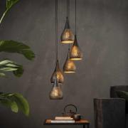 Vico Stepped Punch - hanglamp - Ø 35 x 150 cm - zwart bruin