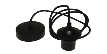 Artdelight Pendel - hanglamp met strijkijzersnoer - Ø 10 x 600 cm - zw...