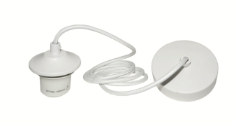 Artdelight Pendel - hanglamp met strijkijzersnoer - Ø10 x 150 cm - wit