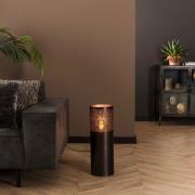 Vico Cylinder Nikkel - vloerlamp - Ø 20 x 60 cm - zwart nikkel