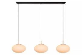 Lucide Elysee - hanglamp - 130 x 30 x 150 cm - zwart, opaal en messing
