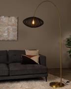 Lucide Corina - staanlamp - 131 x 55 x 192 cm - zwart en messing
