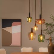 Lucide Ilona - hanglamp 5L - Ø 65 x 174 cm - zwart en multicolor