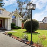 Lutec Pine - lantaarnpaal - 35,3 x 35,3 x 198,6 cm - IP44 - zwart