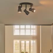 Nordlux Boston 3-rondel - opbouwspot 3L - Ø 5,5 x 13,5 x 20 cm - zwart